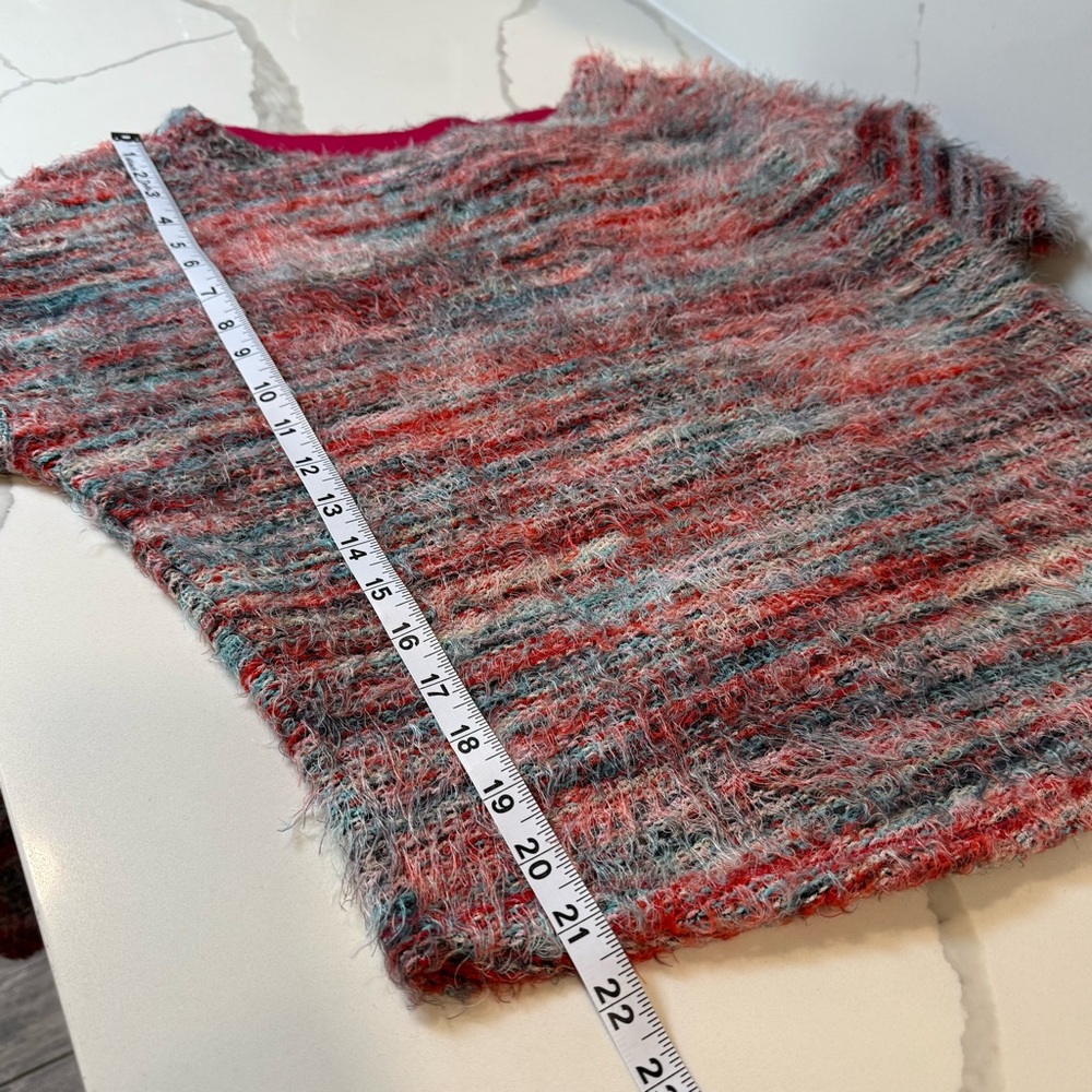 Anthropologie women's size medium long sleeve sweater cozy soft pink multi color - Picture 11 of 12